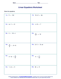 Linear Equations Worksheet 512x Form