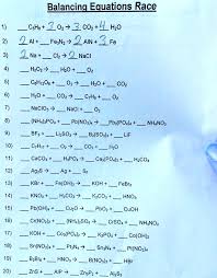 Solved Balancing Equations Race 1