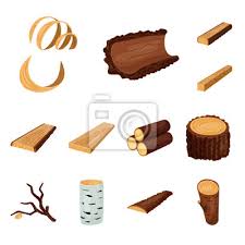 Wood Symbol Set Of Signboard Posters
