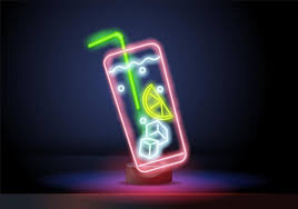 Neon Cocktail Fluorescent Isolated