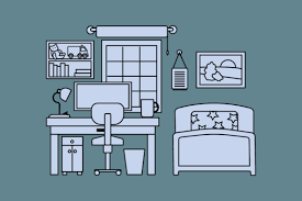 Bedroom Decoration Icon Vector Line Art