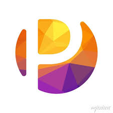 Initial Letter P Modern Low Poly Style