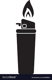 Silhouette Gas Lighter Flame Icon