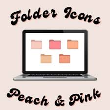 Folder Icons Peach Pink 5 Pack