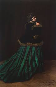 Woman In A Green Dress By Claude Monet