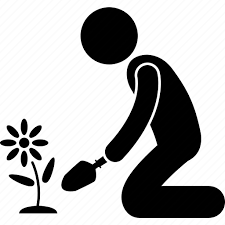 Plant Planting Squatting Trowel Icon
