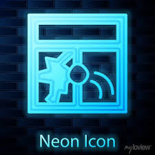 Glowing Neon Broken Window Icon