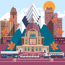 Canada Flat Icons Design Travel Concept