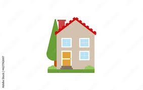 House With Garden Vector Flat Icon