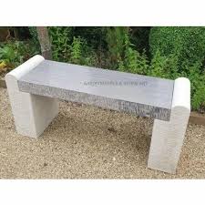 Stone Garden Bench With Backrest 3