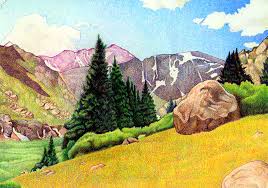 Chicago Basin Colored Pencil Drawing