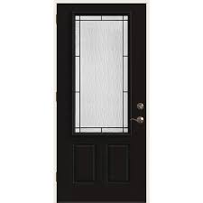 Black Steel Prehung Front Door