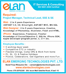 technical lead job vacancy at elan