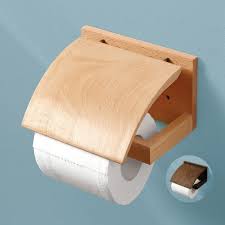 Toilet Paper Holder Wooden Shelf Toilet