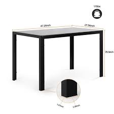 Rectangle Black Glass Top Dining Table