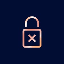 Rose Gold Color Padlock Line Art Icon