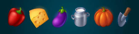 3d Food Vegetable Icon For Farm Game