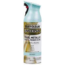 Rust Oleum Universal 11 Oz All Surface Pearl Metallic Sea Mist Spray Paint And Primer In One 6 Pack