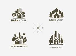 Icon Emblem For Wooden House Barn House