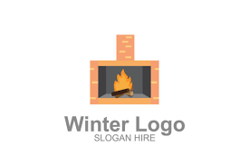 Winter Fireplace Logo Icon Graphic By