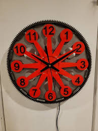 Large Rotating Gear Wall Clock Made