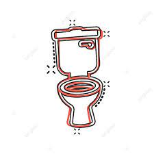 Comicstyle Toilet Bowl Icon On Isolated