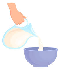 Milk Pouring In Bowl Cooking Process