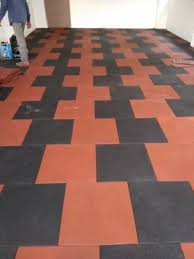 Black And Terracotta Rubber Floor Tile