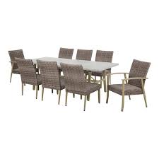 Padded Wicker Outdoor Dining Set