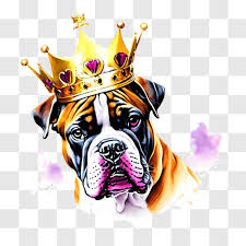 Boxer Dog Wearing Crown