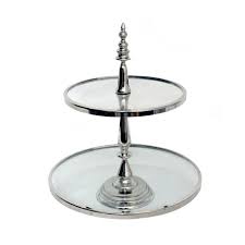 Two Tier Glass Cake Stand Casa