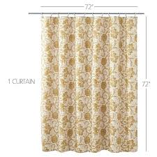 Gold Creme Brown Fl Shower Curtain