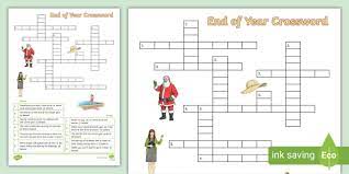 End Of Year Crossword Puzzle Teacher