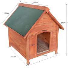 Foobrues Wooden Outdoor Dog Pet House For Outside Dog Kennel With Strong Durable And Weather Resistant Golden Brown