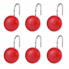 Red Xmas Shower Curtain Hooks Pack