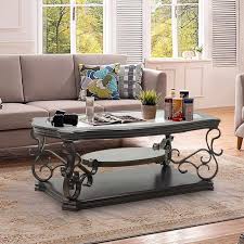 Coffee Table With Tempered Glass Table