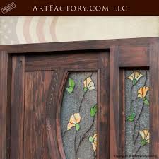 Tulip Stained Glass Door Craftsman