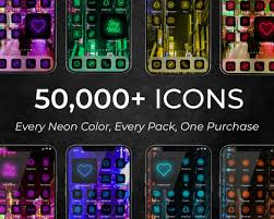 50 000 Mega Neon Ios Icons Pack Bundle
