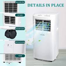Edendirect 5 100 Btu Portable Air Conditioner Cools 270 Sq Ft With Dehumidifier And 2 Fan Sds In White
