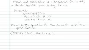 Focus And Directrix Of A Parabola