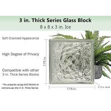 7 75 In X 7 75 In X 3 12 In Ice Pattern Glass Block 10 Pack