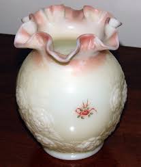 Hand Painted Fenton Milk Glass Vase