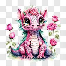 Adorable Pink Dragon In A