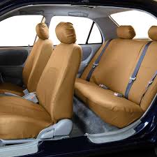 Fh Group Pu Leather 47 In X 23 In X 1 In Full Set Seat Covers Tan