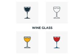 Wine Glass Icon Set Ilration Par