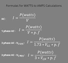 Amps To Watts Conversion Calculator