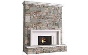 Modern Art Deco Fireplace Stone 3d