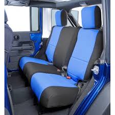 Coverking Spc457 Jeep Neoprene 2nd Row Blue With Black Sides Custom Seat Covers