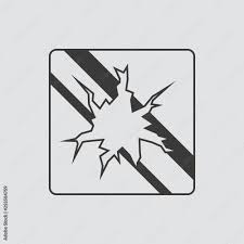 Broken Glass Icon Isolated Of Flat