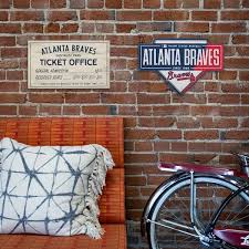 Atlanta Braves Mdf Base Wooden Wall Art